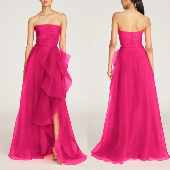 Theia Teresa Strapless Draped Tulle Gown Zinnia Size‎ 10 NWT - Picture 1 of 10